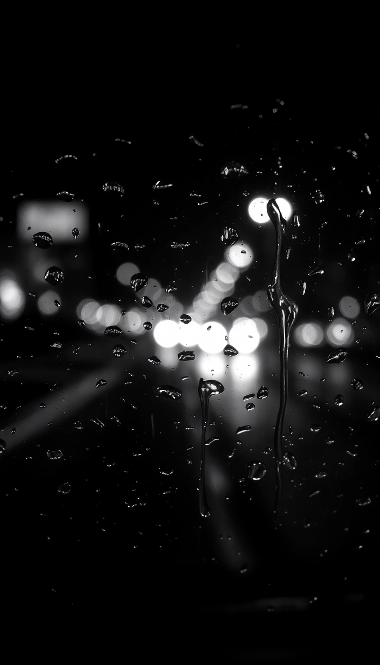 iPhone AI Night Car Rain Scenic Wallpaper Royalty-Free Stock Photo